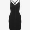 Off-White Criss-Cross Strap Dress Black