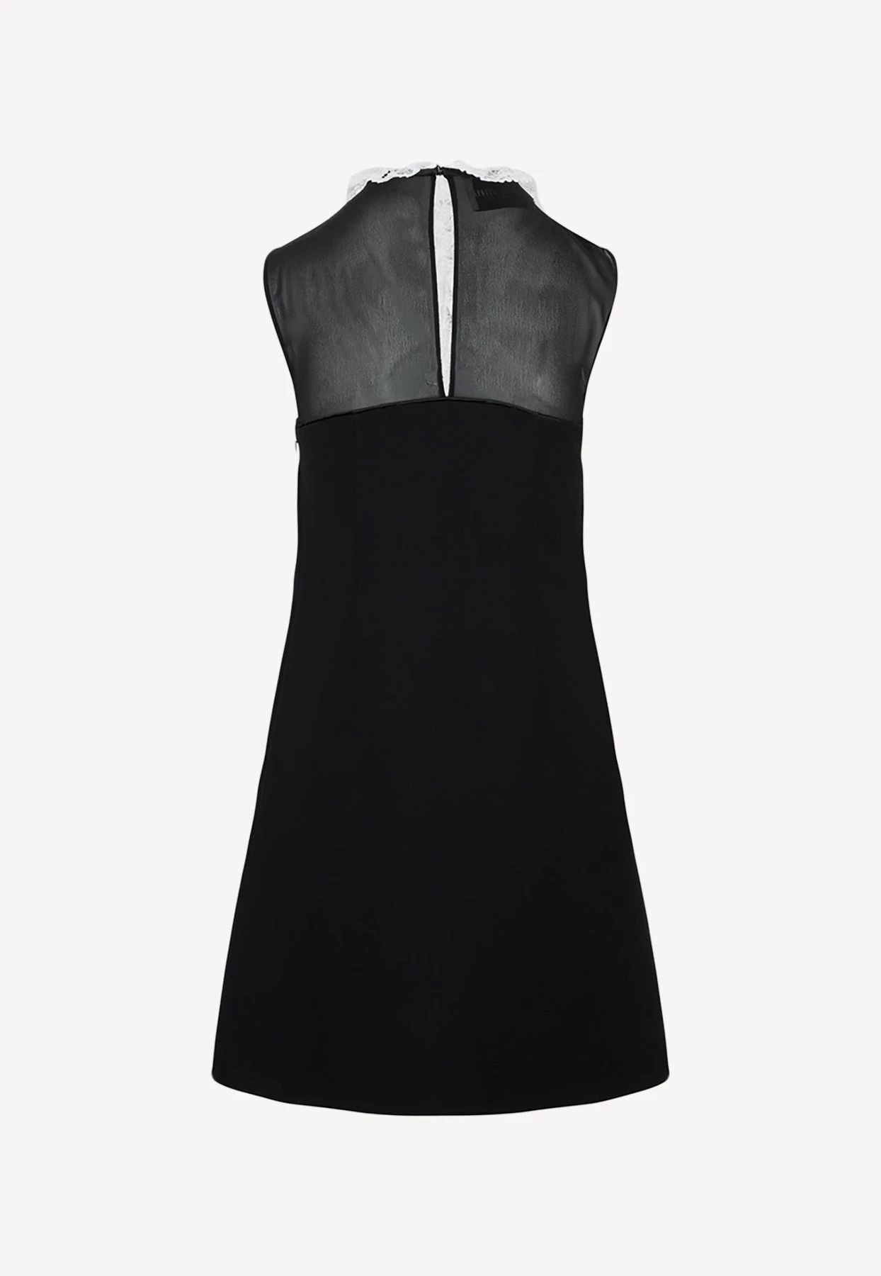 Miu Miu Ruffled Yoke Sleeveless Dress Black 2 Miu Miu Ruffled Yoke Sleeveless Dress Black - Image 2