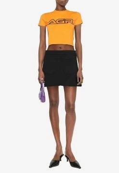 Courrèges Patch Pocket Flared Mini Skirt Black