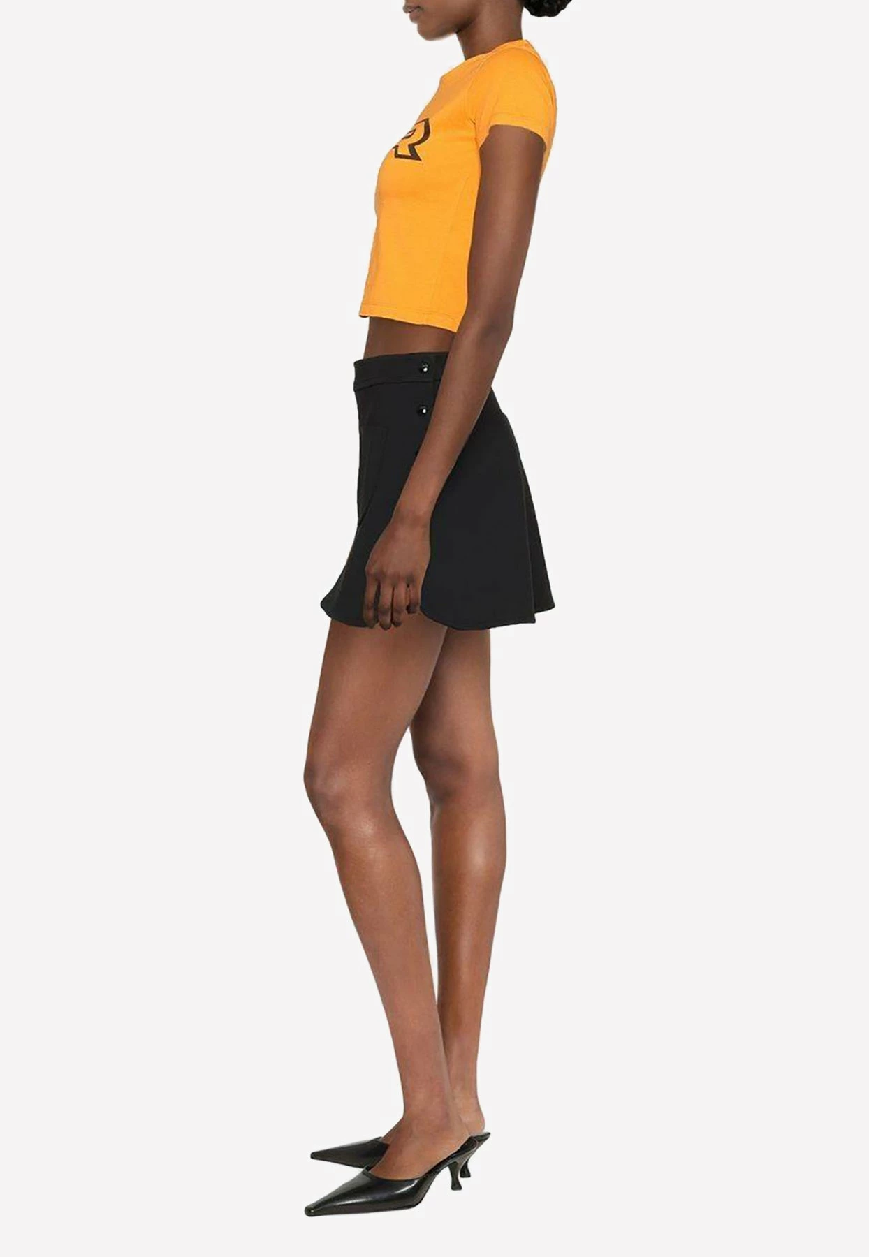 Courrèges Patch Pocket Flared Mini Skirt Black 2 Courrèges Patch Pocket Flared Mini Skirt Black - Image 2