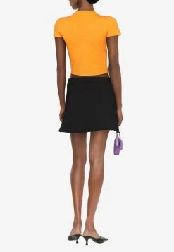 Courrèges Patch Pocket Flared Mini Skirt Black 6 Courrèges Patch Pocket Flared Mini Skirt Black -Evening Dresses Popular Store 222CJU036 PA0020 3