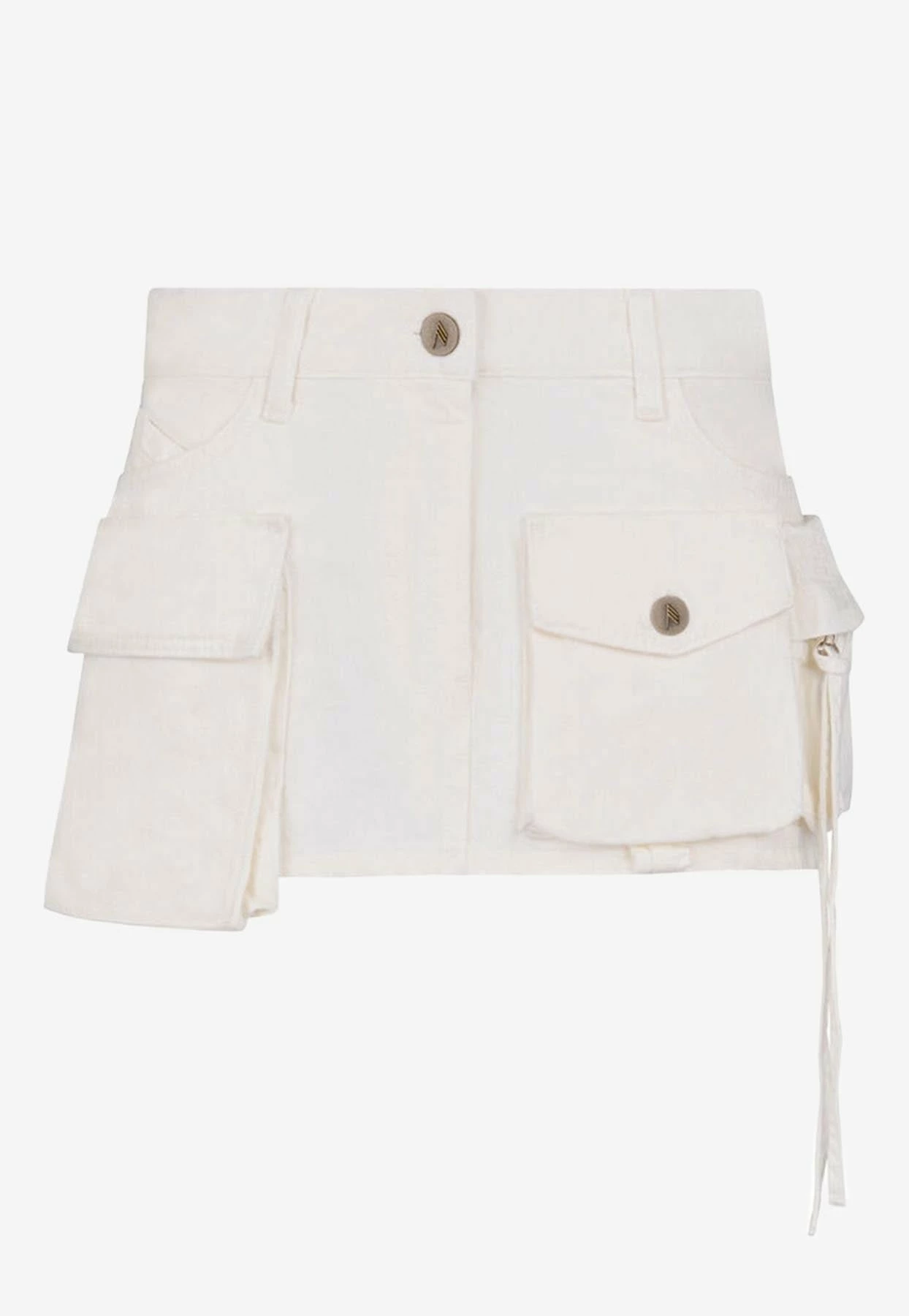 The Attico Fay Cargo Mini Denim Skirt White 3 The Attico Fay Cargo Mini Denim Skirt White - Image 3