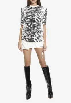 The Attico Fay Cargo Mini Denim Skirt White