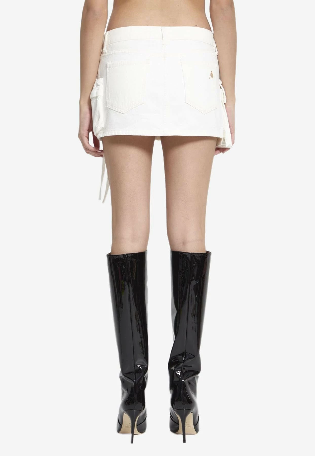 The Attico Fay Cargo Mini Denim Skirt White 2 The Attico Fay Cargo Mini Denim Skirt White - Image 2