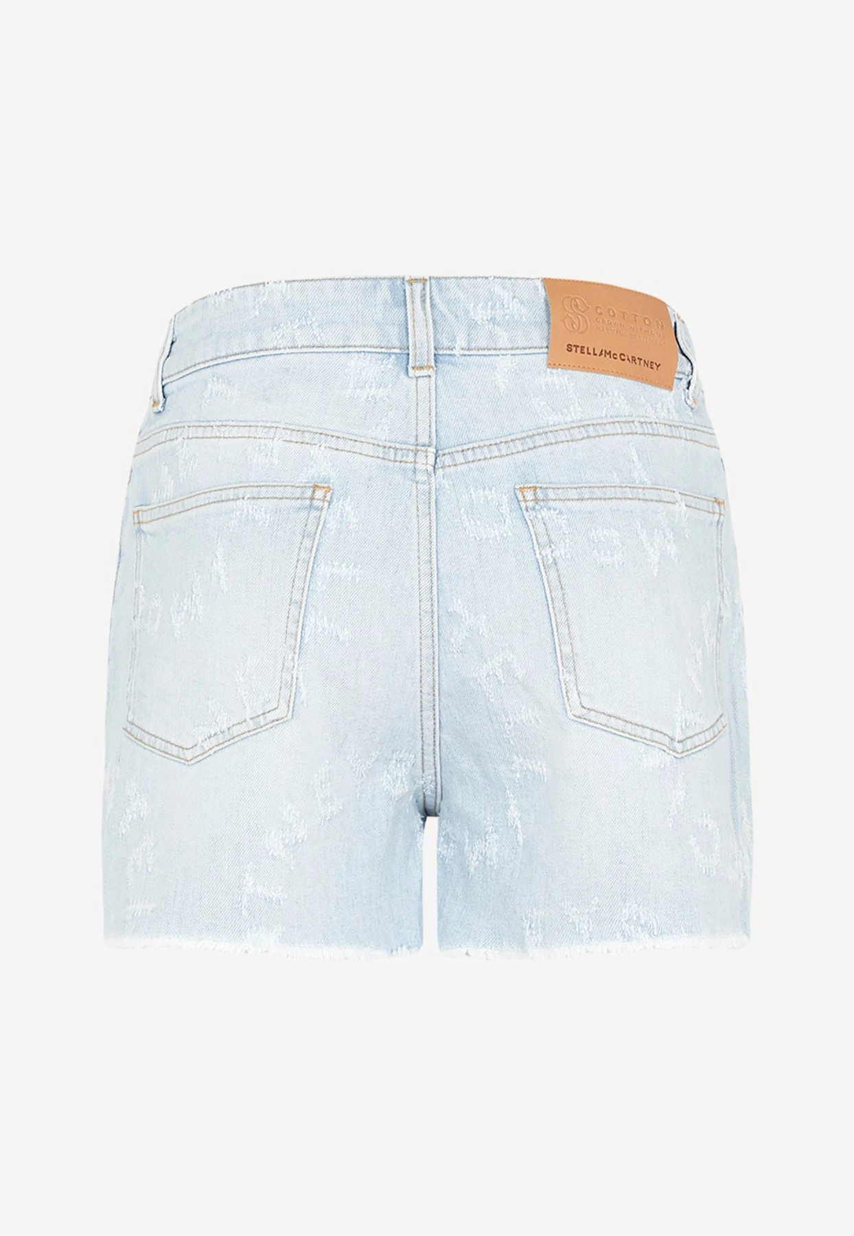 Stella McCartney Laser Logo Denim Shorts Blue 2 Stella McCartney Laser Logo Denim Shorts Blue - Image 2