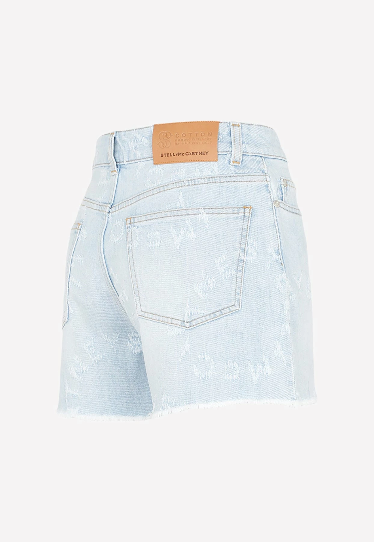 Stella McCartney Laser Logo Denim Shorts Blue 3 Stella McCartney Laser Logo Denim Shorts Blue - Image 3