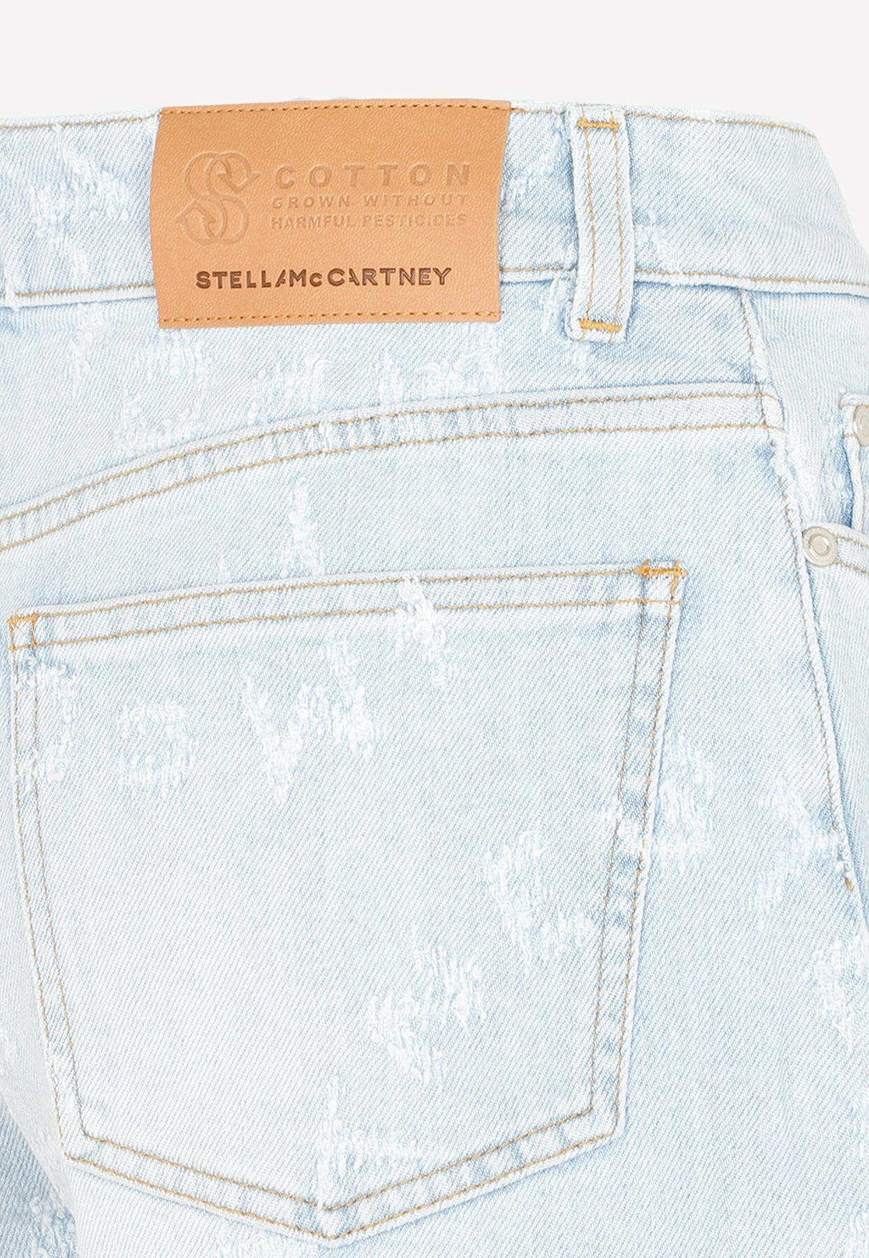 Stella McCartney Laser Logo Denim Shorts Blue 4 Stella McCartney Laser Logo Denim Shorts Blue - Image 4