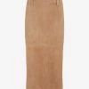 Brunello Cucinelli Suede Midi Pencil Skirt Brown