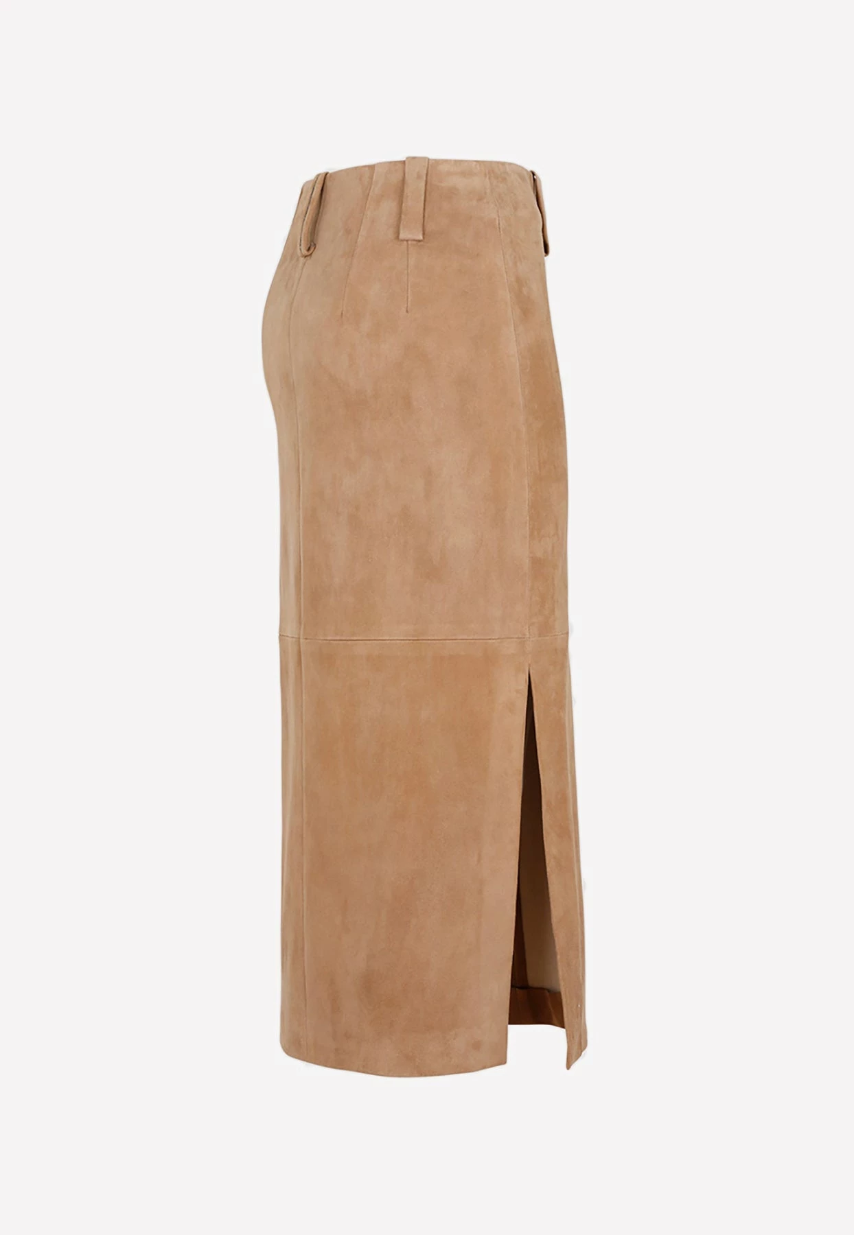 Brunello Cucinelli Suede Midi Pencil Skirt Brown 3 Brunello Cucinelli Suede Midi Pencil Skirt Brown - Image 3