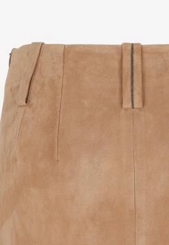 Brunello Cucinelli Suede Midi Pencil Skirt Brown 7 Brunello Cucinelli Suede Midi Pencil Skirt Brown -Evening Dresses Popular Store 24062022 221