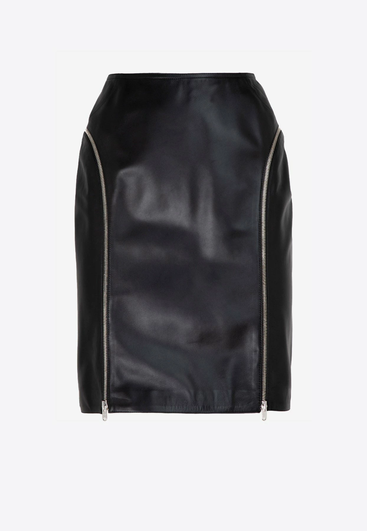 Alaïa Zip Mini Skirt In Lamb Leather Black 1 Alaïa Zip Mini Skirt In Lamb Leather Black