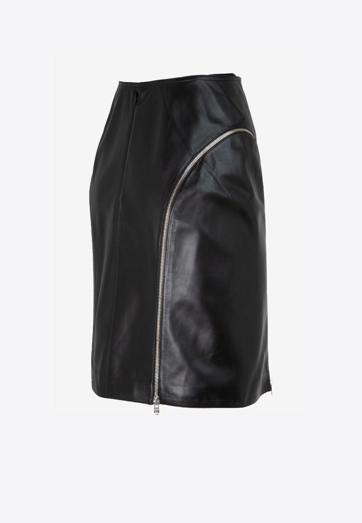 Alaïa Zip Mini Skirt In Lamb Leather Black 3 Alaïa Zip Mini Skirt In Lamb Leather Black - Image 3
