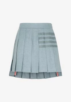 Thom Browne Mini Dropped Pleated Skirt Blue