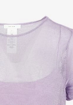 The Row Pasol Metallic Sheer Midi Dress Lilac -Evening Dresses Popular Store 26052022 082