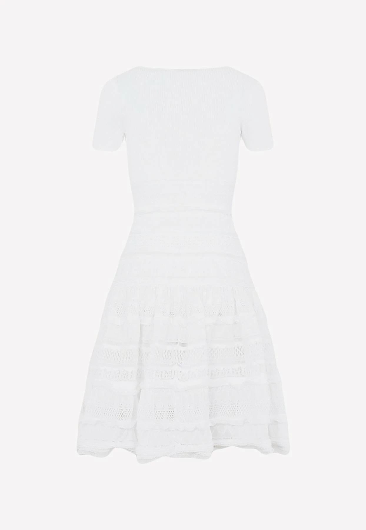 Alaïa Crinoline Knitted Lace Mini Dress White 2 Alaïa Crinoline Knitted Lace Mini Dress White - Image 2
