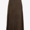 Max Mara Dancing Leather Midi Skirt Green