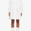 MM6 Maison Margiela Long-Sleeved Cotton Shirt Dress White