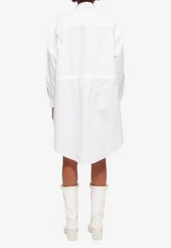 MM6 Maison Margiela Long-Sleeved Cotton Shirt Dress White 5 MM6 Maison Margiela Long-Sleeved Cotton Shirt Dress White -Evening Dresses Popular Store 2606210341jj