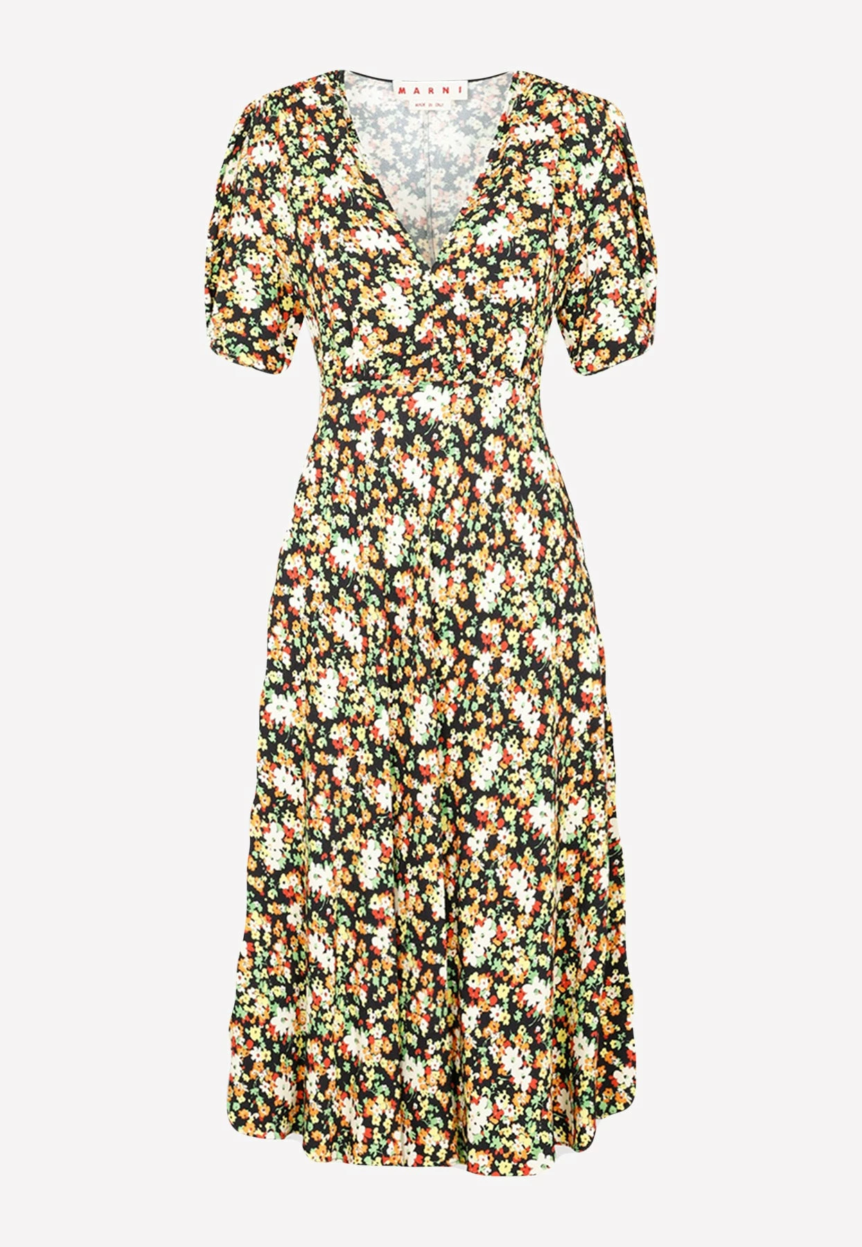 Marni Floral Print Midi Dress Multicolor 1 Marni Floral Print Midi Dress Multicolor