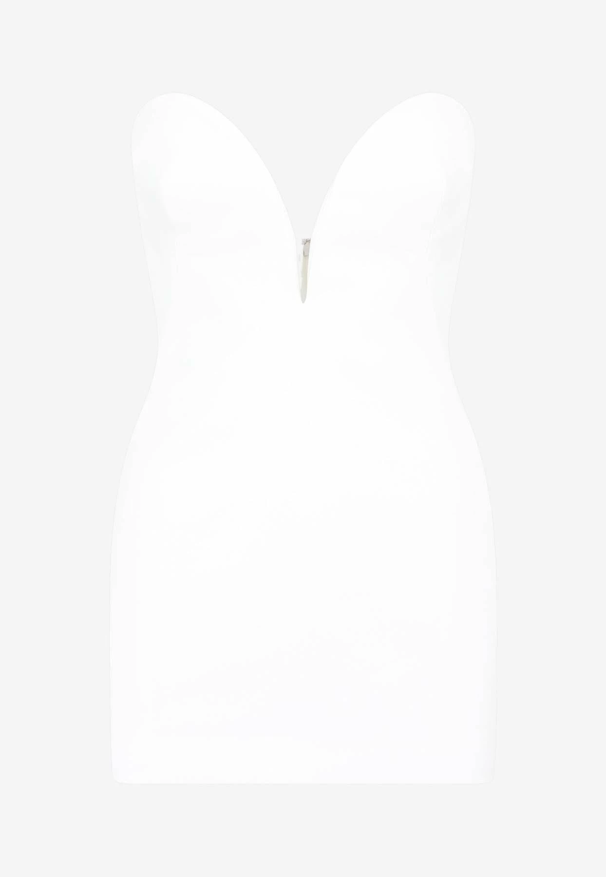 Monot V-Shape Bustier Mini Dress White 1 Monot V-Shape Bustier Mini Dress White