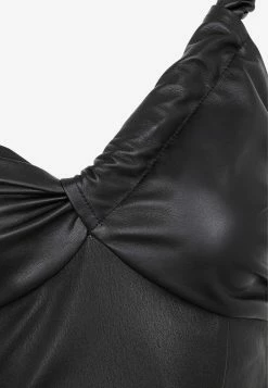 The Mannei Saint Pierre One-Shoulder Mini Leather Dress Black 5 The Mannei Saint Pierre One-Shoulder Mini Leather Dress Black -Evening Dresses Popular Store 27052022 022