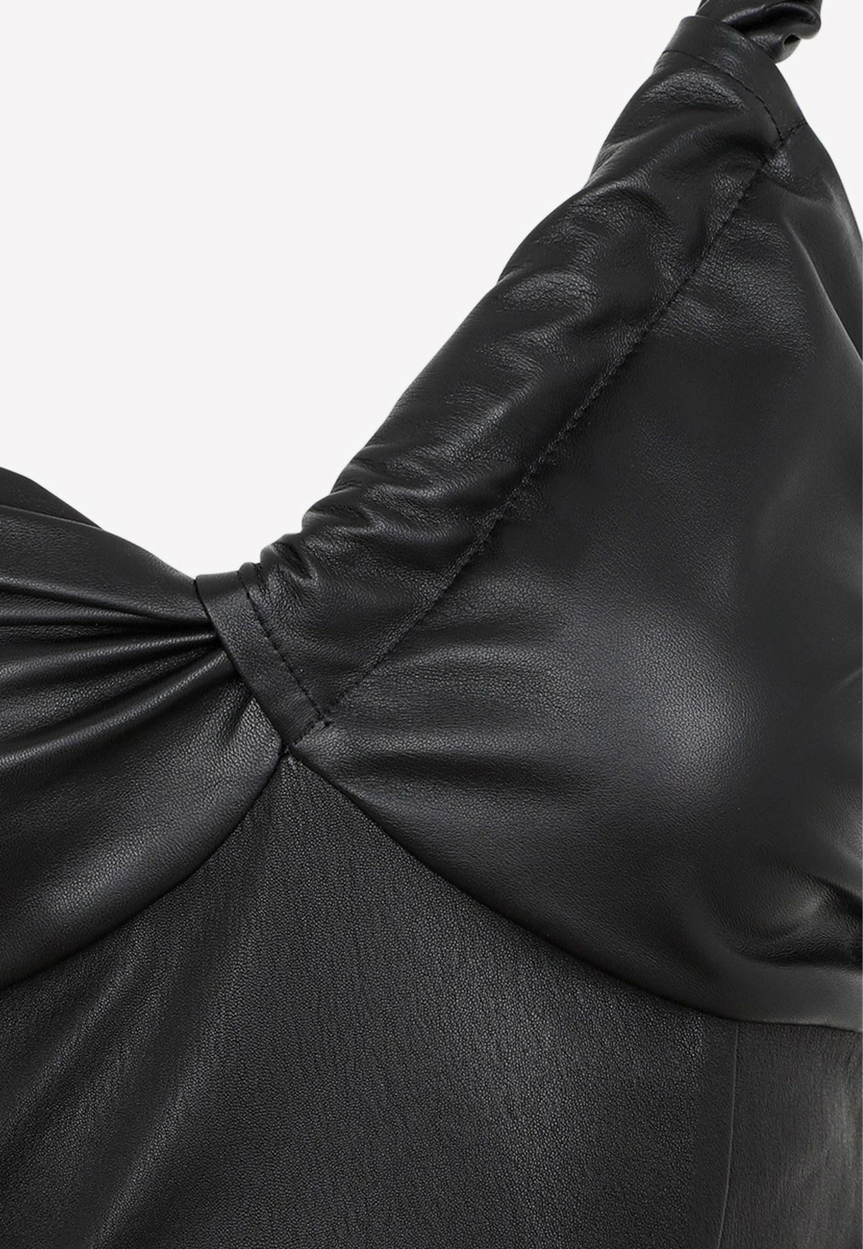 The Mannei Saint Pierre One-Shoulder Mini Leather Dress Black 3 The Mannei Saint Pierre One-Shoulder Mini Leather Dress Black - Image 3