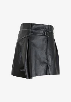 The Mannei Sakib High-Waist Leather Shorts Black -Evening Dresses Popular Store 27052022 038