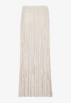 Christopher Esber Tie-Waist Pleated Maxi Skirt Beige