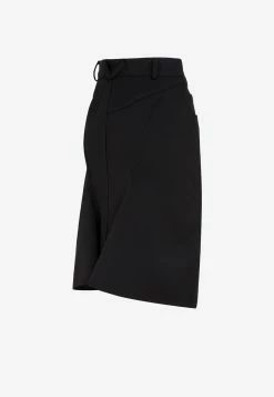 Bottega Veneta Buttoned Midi Skirt In Stretch Wool Black -Evening Dresses Popular Store 29072021 292