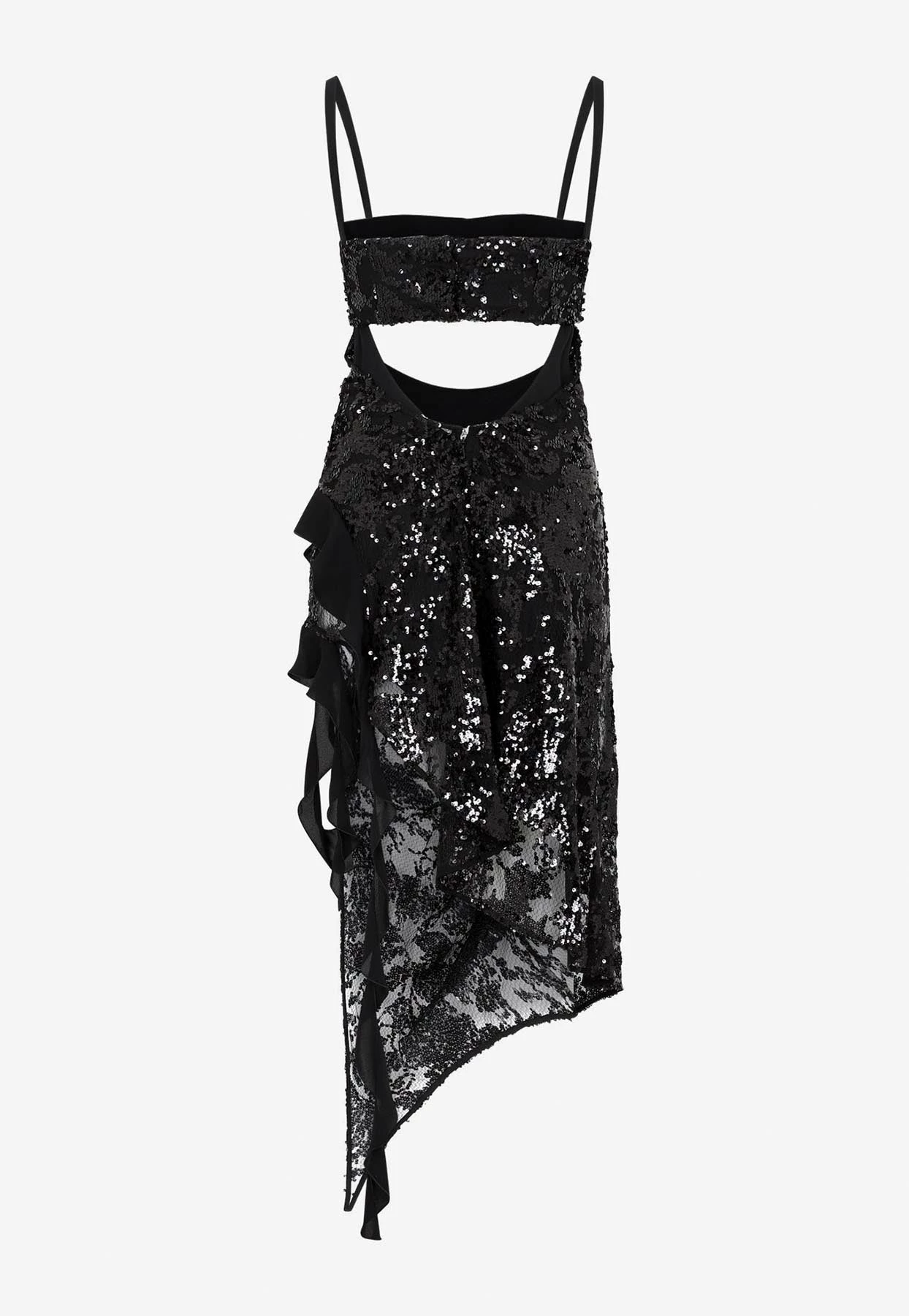 The Attico Nora Sequin Embellished Midi Dress Black 1 The Attico Nora Sequin Embellished Midi Dress Black