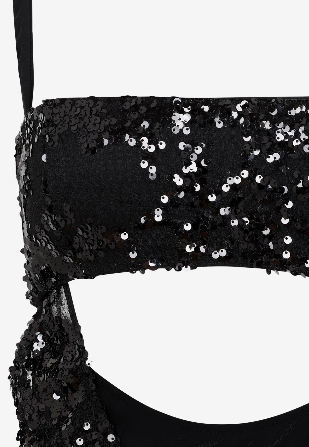 The Attico Nora Sequin Embellished Midi Dress Black 3 The Attico Nora Sequin Embellished Midi Dress Black - Image 3