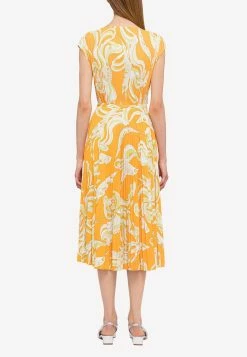 Emilio Pucci Farfalle Print Plissé Midi Skirt Orange -Evening Dresses Popular Store 2EJV02 202E766 20012 20C