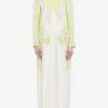 Emilio Pucci Farfelle Print Silk Twill Maxi Dress Green