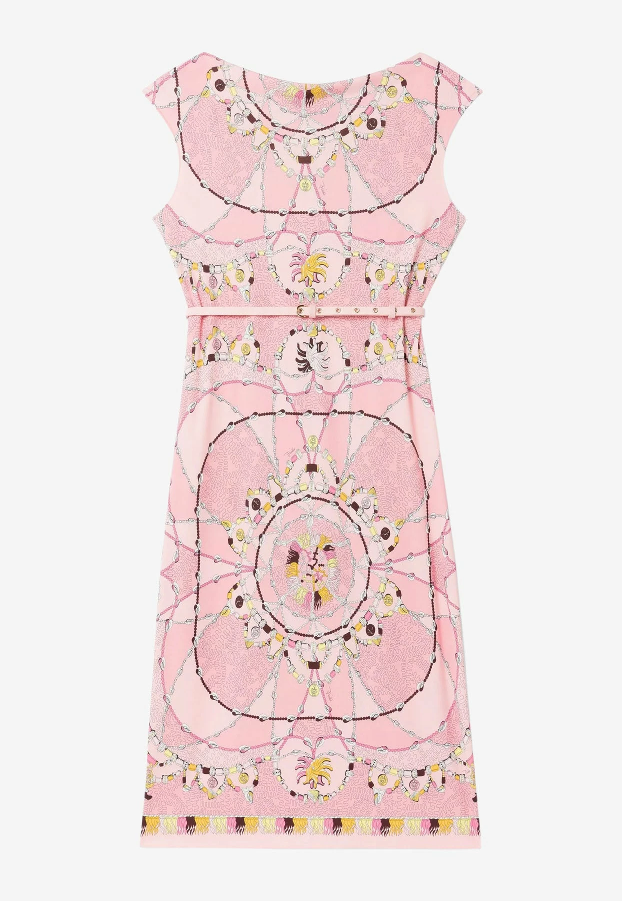 Emilio Pucci Cyprea Print Belted Dress Pink 4 Emilio Pucci Cyprea Print Belted Dress Pink - Image 4