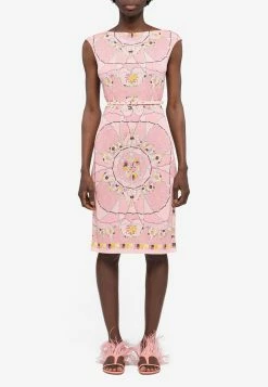 Emilio Pucci Cyprea Print Belted Dress Pink