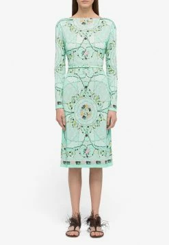 Emilio Pucci Cyprea Print Marilyn Belted Dress Mint
