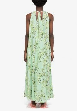 Emilio Pucci Africana Print Halterneck Silk Dress Mint -Evening Dresses Popular Store 2HRI45 202H752 20015 203