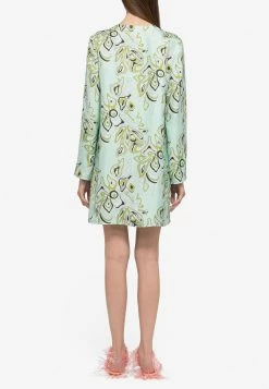 Emilio Pucci Africana Print Silk Mini Dress Mint -Evening Dresses Popular Store 2HRL01 202H751 20015 203