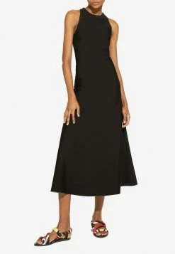 Emilio Pucci Sleeveless Flared Midi Dress Black