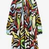 Emilio Pucci Marmo Print Wrinkled Silk Dress Multicolor