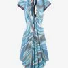 Emilio Pucci Marmo Print Maxi Kaftan Dress Blue