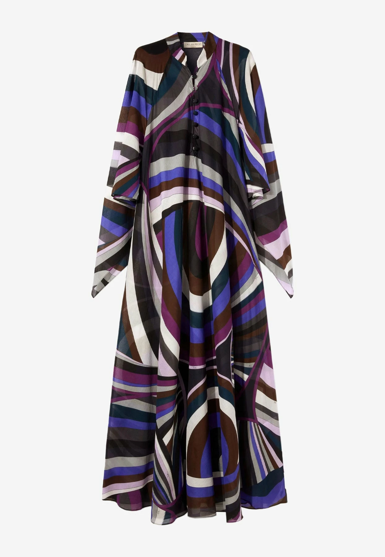 Emilio Pucci Iride Print Maxi Kaftan Dress Multicolor 1 Emilio Pucci Iride Print Maxi Kaftan Dress Multicolor