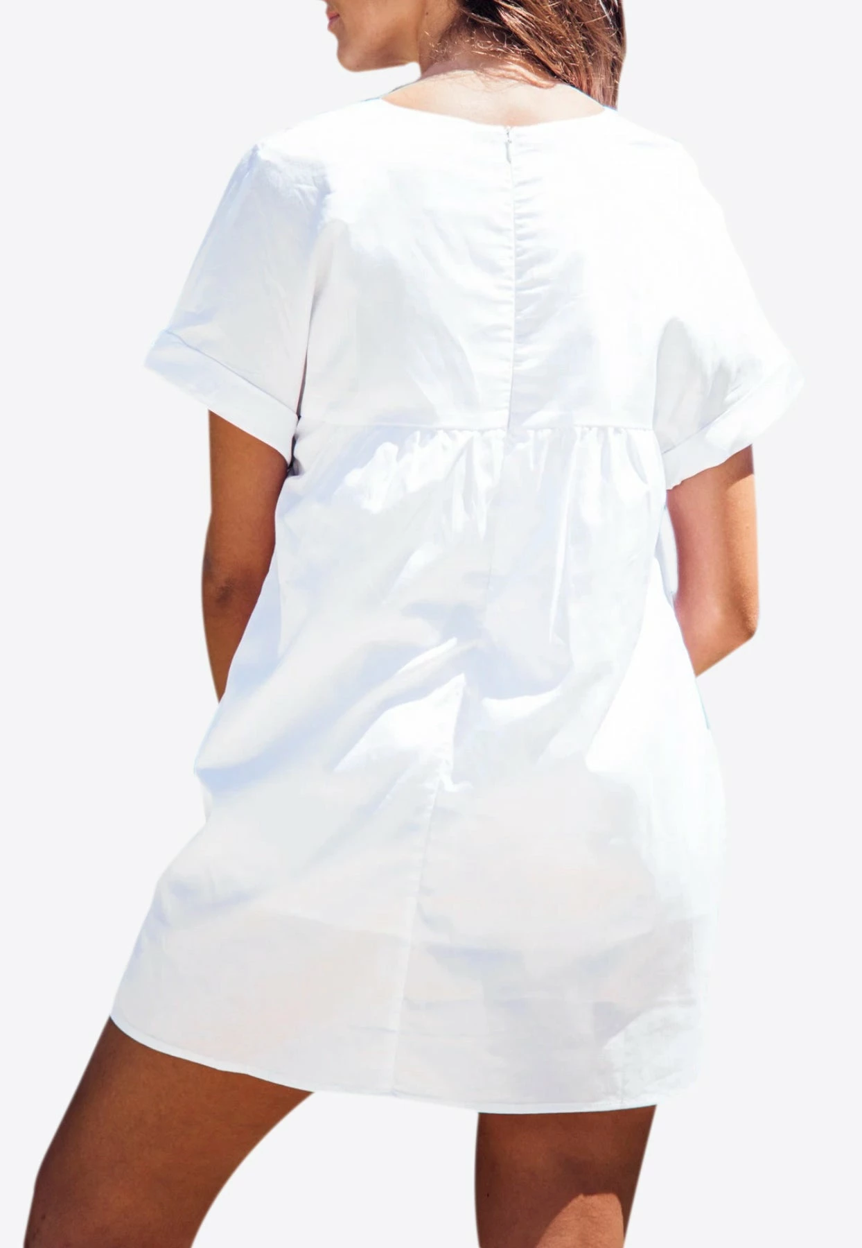 Les Canebiers Grange V-neck Mini Dress White 2 Les Canebiers Grange V-neck Mini Dress White - Image 2