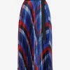 Sacai Midi Pleated Plaid Skirt Blue