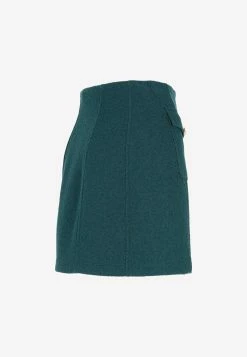 Alessandra Rich Tweed Boucle Mini Skirt With Buttons Green -Evening Dresses Popular Store 30062022 160