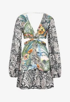 Anjuna Elisa Printed Mini Dress With Ruffles Multicolor