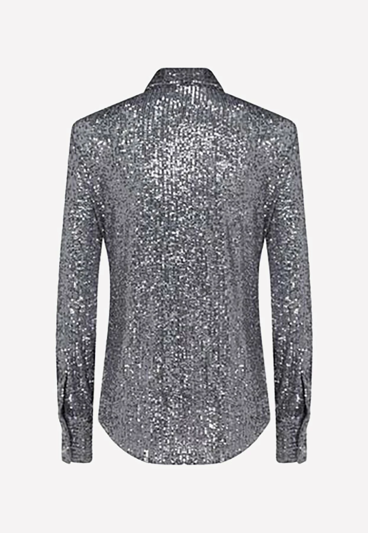 Tom Ford Sequined Long-Sleeved Shirt Silver 2 Tom Ford Sequined Long-Sleeved Shirt Silver - Image 2