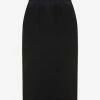 Tom Ford Logo Waist Double Face Midi Skirt Black