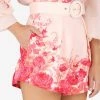 Zimmermann High Tide Floral Tuck Shorts Pink