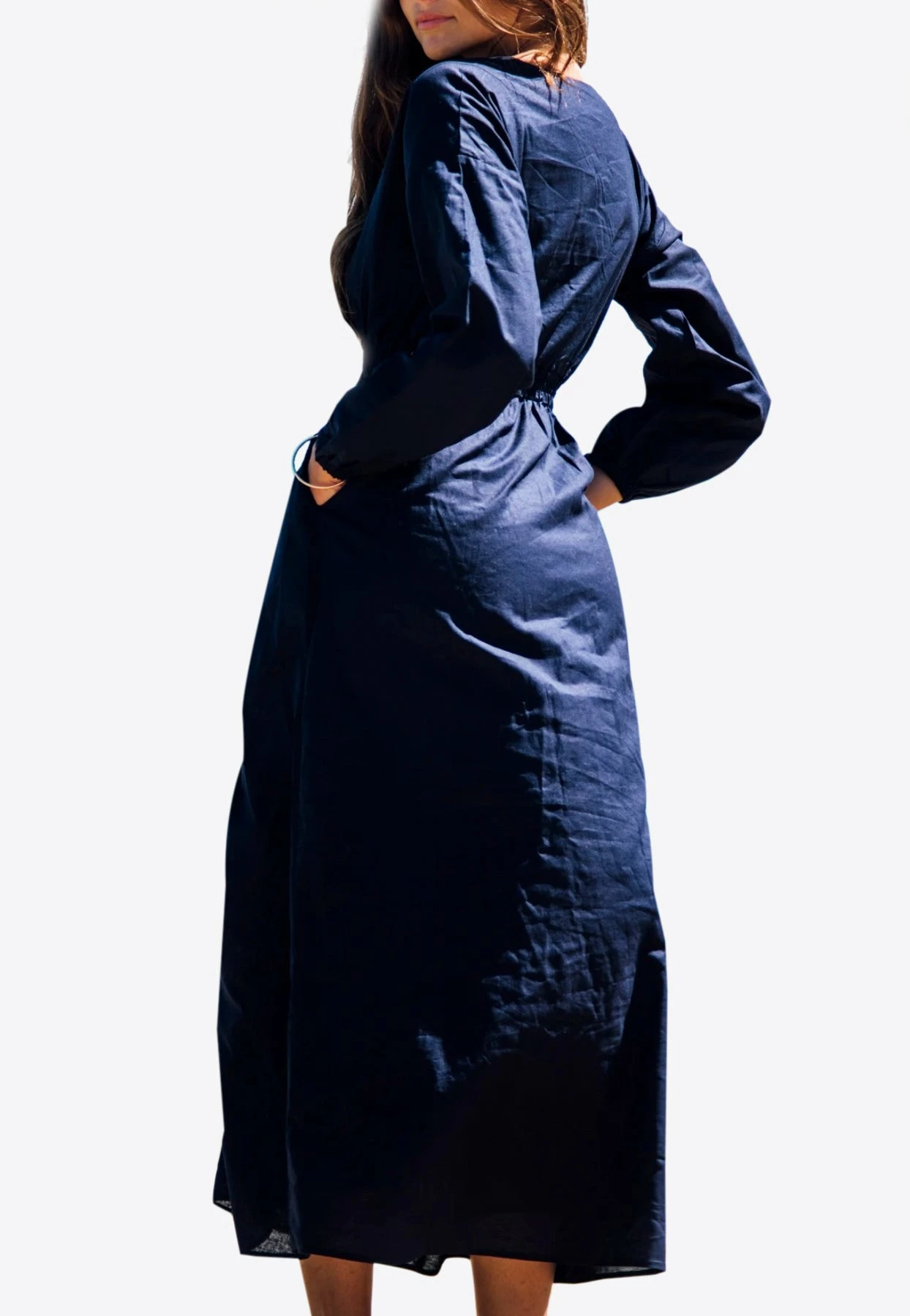 Les Canebiers Eau Vive Elastic Waist Maxi Dress Blue 3 Les Canebiers Eau Vive Elastic Waist Maxi Dress Blue - Image 3